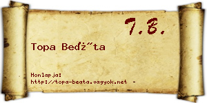 Topa Beáta névjegykártya